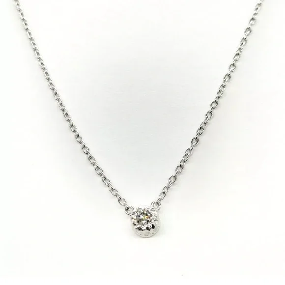 Certified Platinum900 necklace in0.07 solitaire diamond